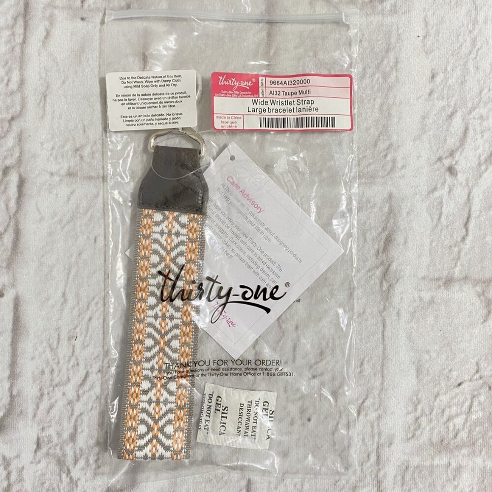 Thirty-One Taupe Wide Wristlet